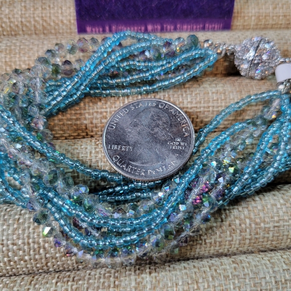 Cathy's Concepts Rhinestone Earrings & Nicole Beaded Bracelet CostumeJewelry Lot - Picture 6 of 11